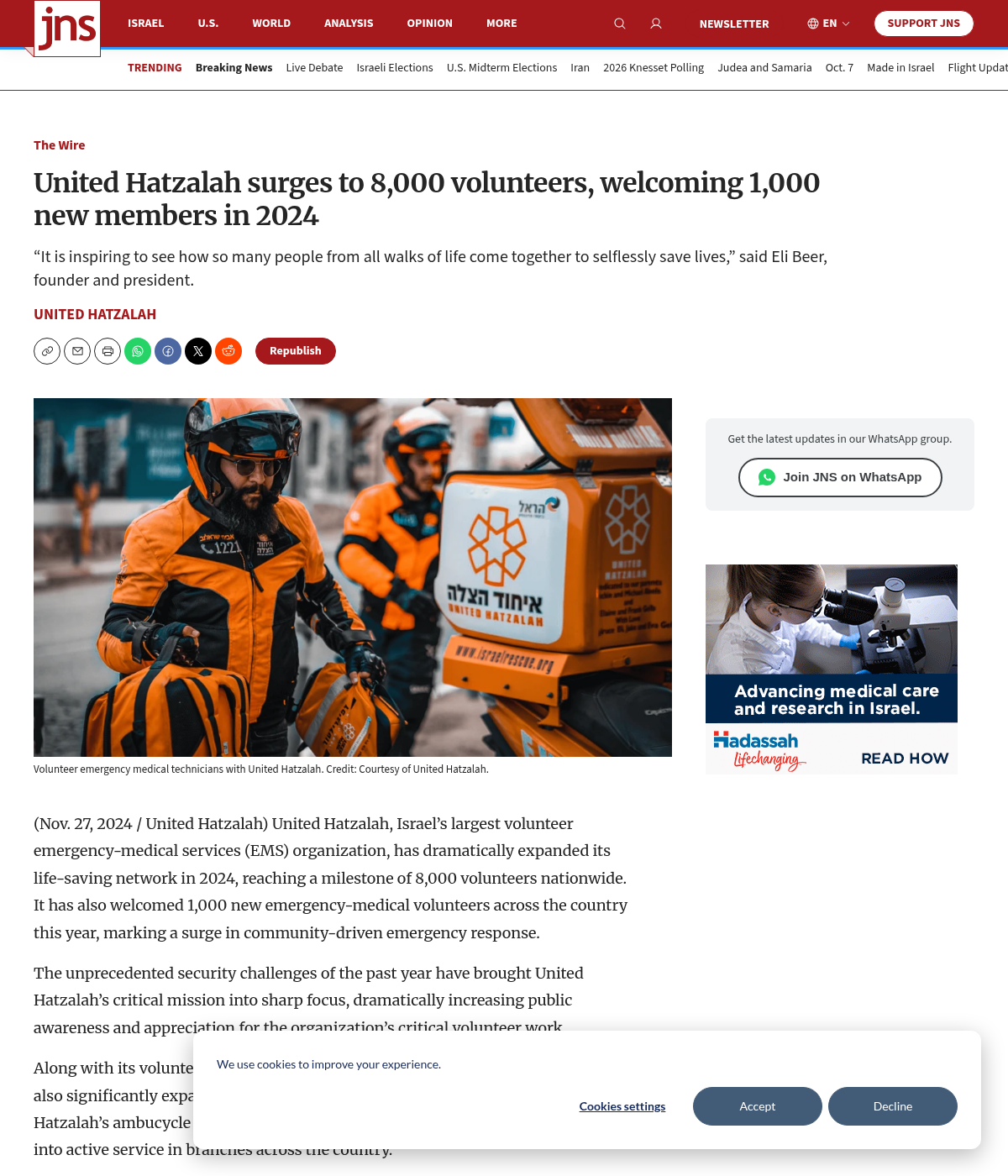 JNS page top and byline area, captured Oct 23, 2026